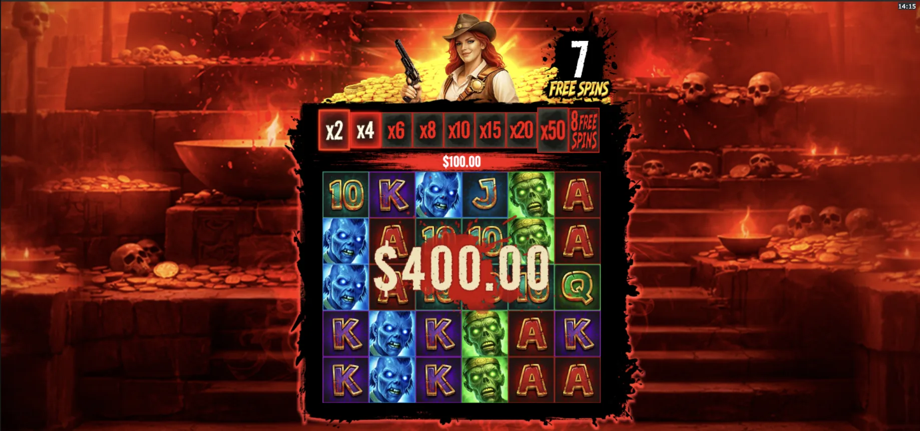 Giga Zombies slot game by Yggdrasil — GigaBlox zombie reels